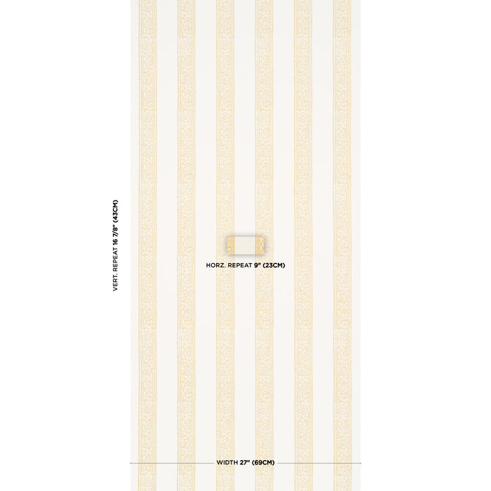Schumacher Mahdavi Stripe Yellow Wallpaper Sample 5018451
