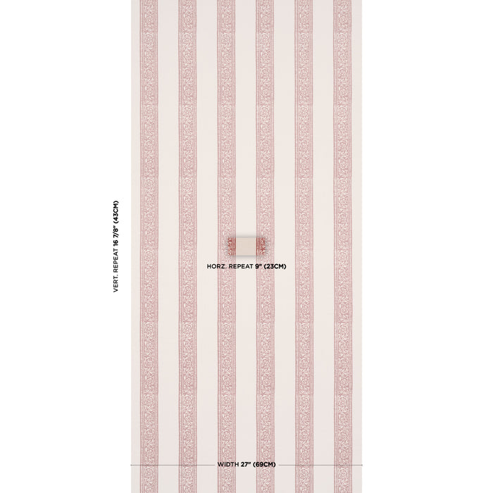 Schumacher Mahdavi Stripe Red Wallpaper Sample 5018452
