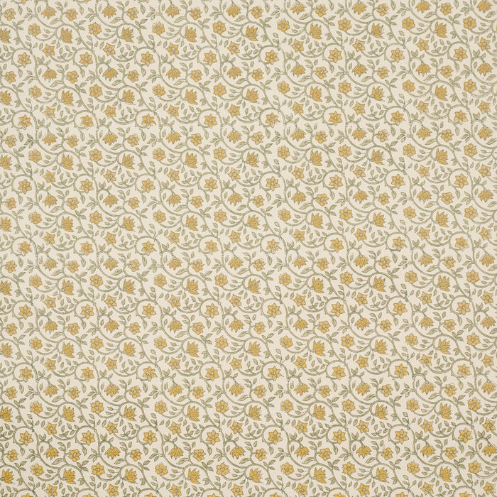 Schumacher Malaya Hand-Block Print Yellow Wallpaper Sample 5018461