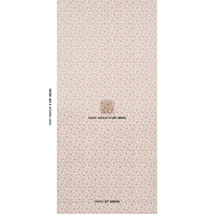 Schumacher Malaya Hand-Block Print Red Wallpaper 5018462