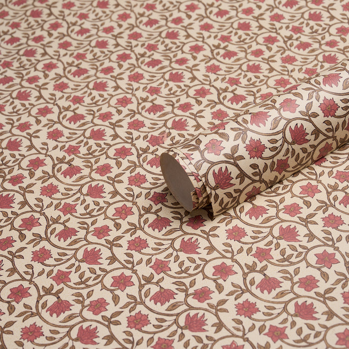 Schumacher Malaya Hand-Block Print Red Wallpaper 5018462