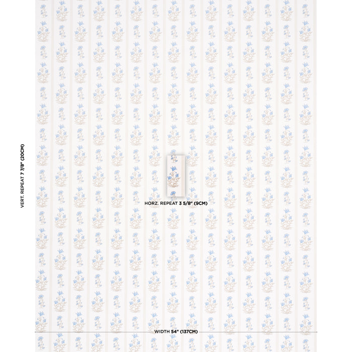 Schumacher Ellora Blue Wallpaper Sample 5018472