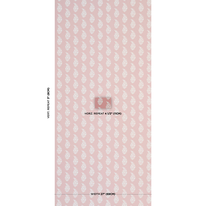 Schumacher Kaia Paisley Pink Wallpaper 5018490