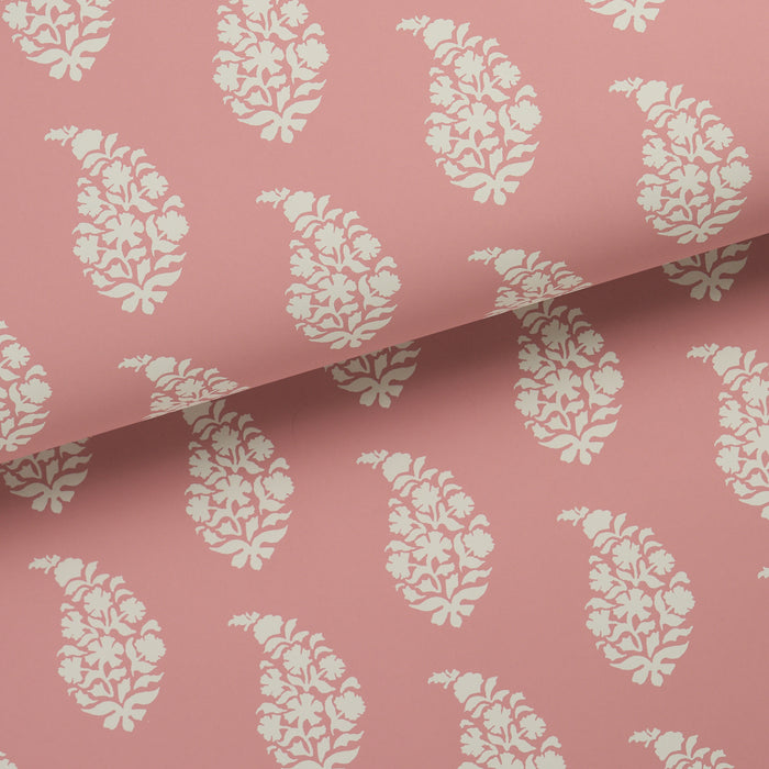 Schumacher Kaia Paisley Pink Wallpaper 5018490
