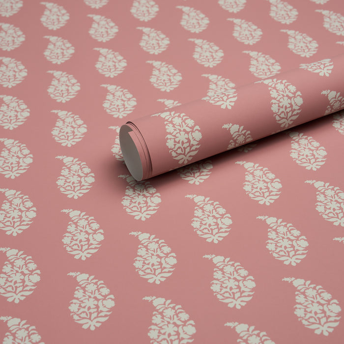 Schumacher Kaia Paisley Pink Wallpaper 5018490