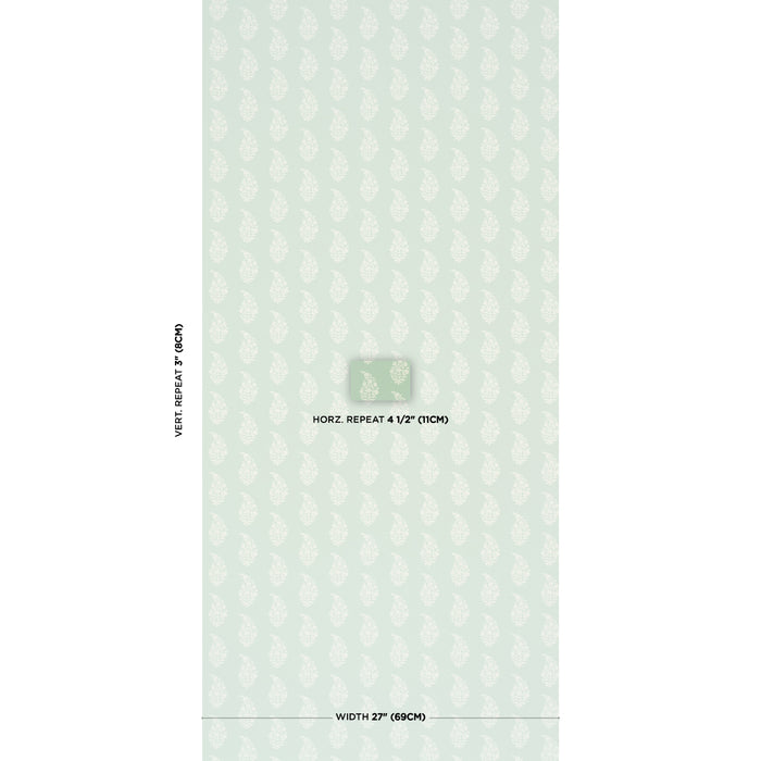 Schumacher Kaia Paisley Celadon Wallpaper 5018491