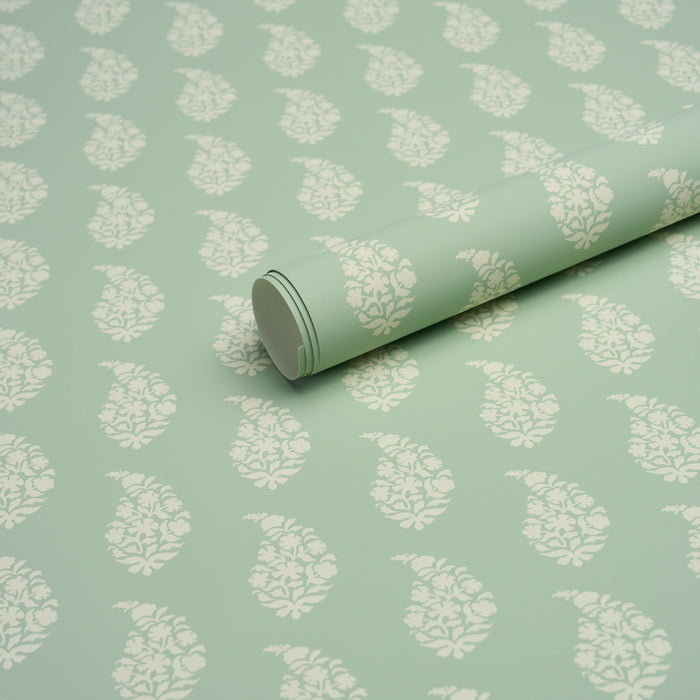 Schumacher Kaia Paisley Celadon Wallpaper 5018491