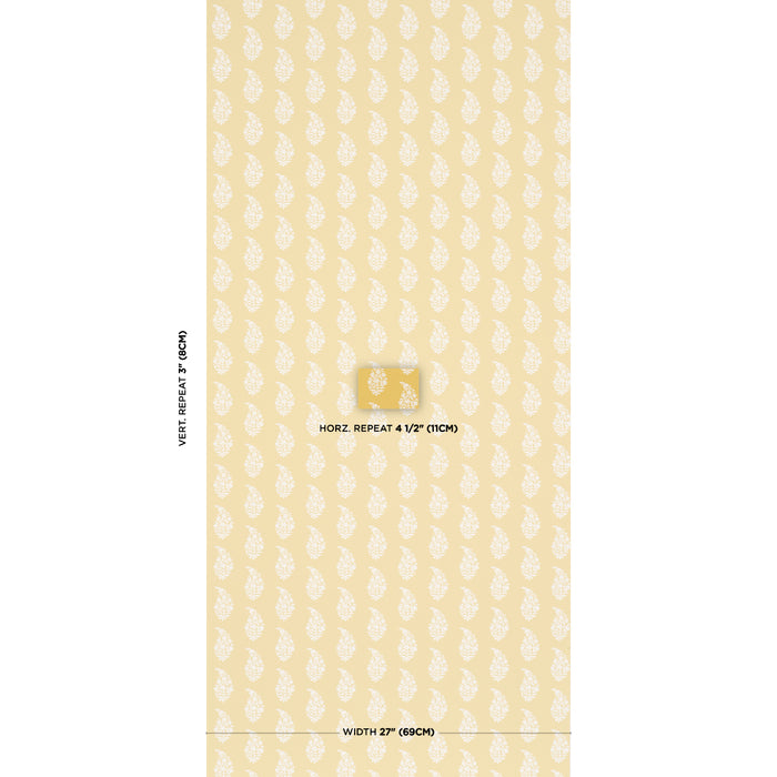 Schumacher Kaia Paisley Yellow Wallpaper Sample 5018492