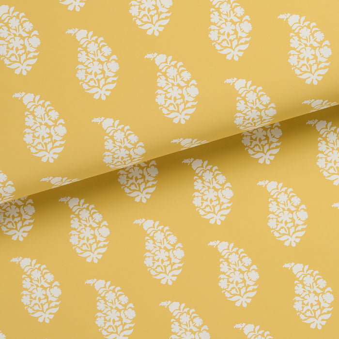 Schumacher Kaia Paisley Yellow Wallpaper 5018492