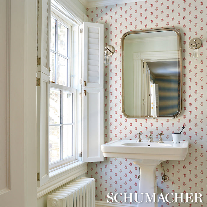 Schumacher Iksha Cranberry Wallpaper 5018501