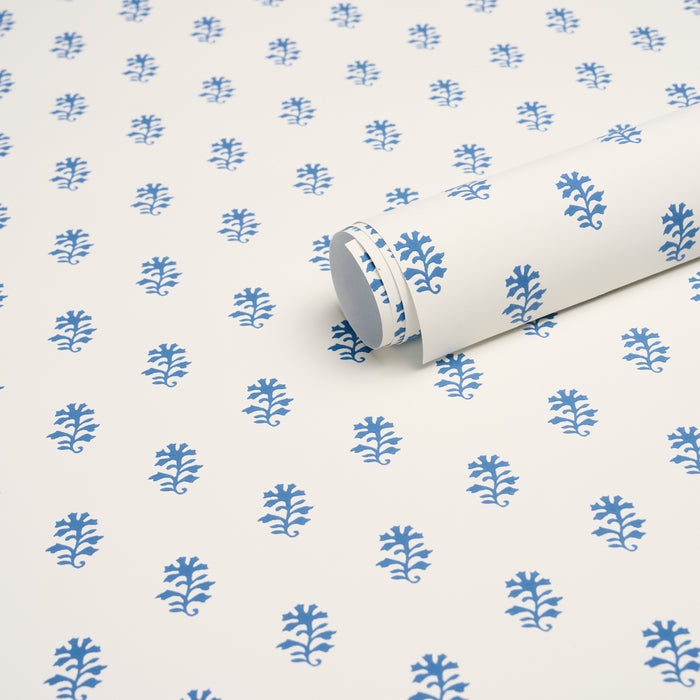 Schumacher Iksha Indigo Wallpaper Sample 5018502