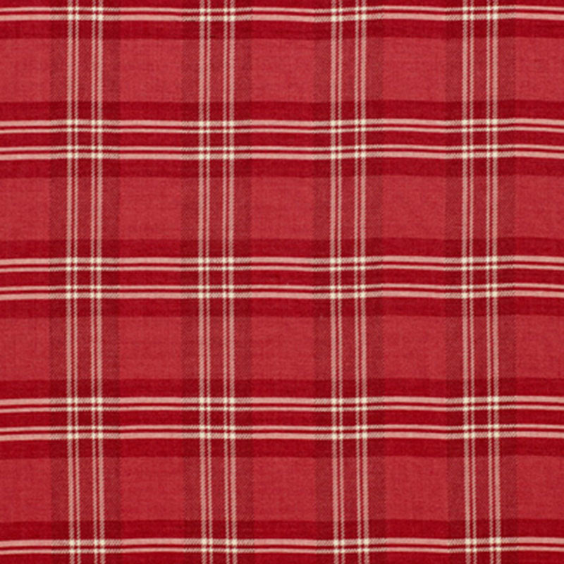 Schumacher Check Rustique Cranberry Fabric Sample 50202