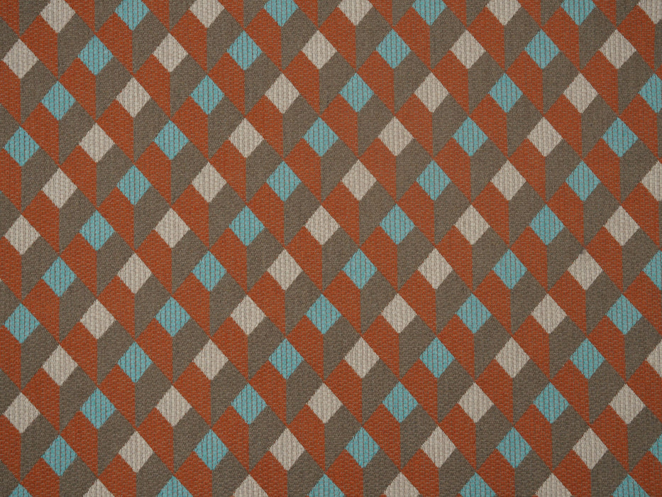 Jim Thompson Medici Coral Turquoise Fabric Sample JT013949003