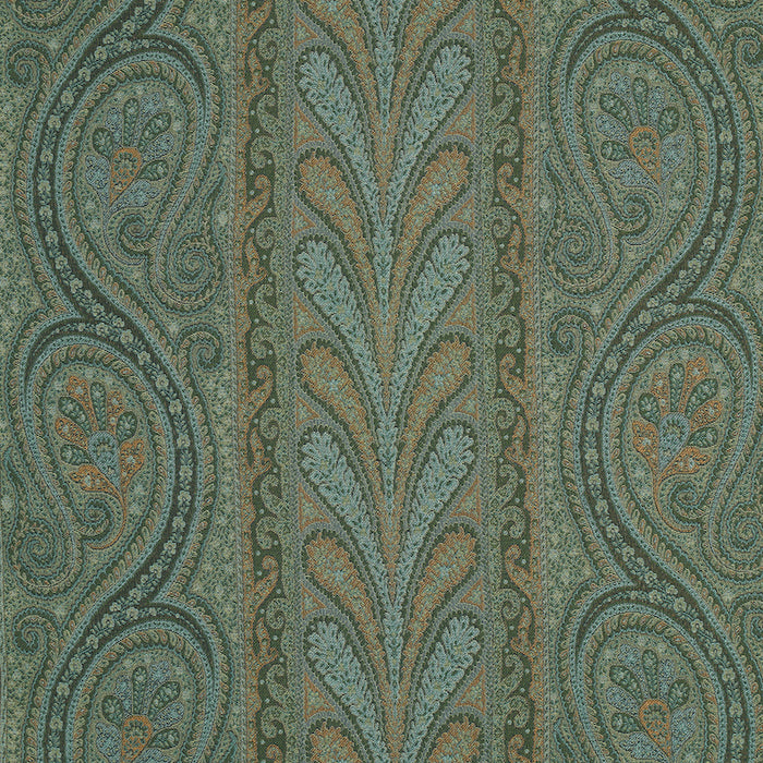 Schumacher Chatelaine Paisley Jade Fabric Sample 50776