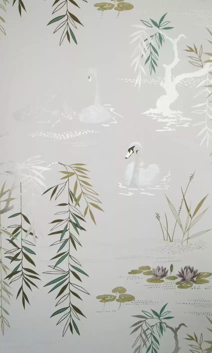 Nina Campbell Swan Lake 03 Wallpaper Sample NCW4020-03