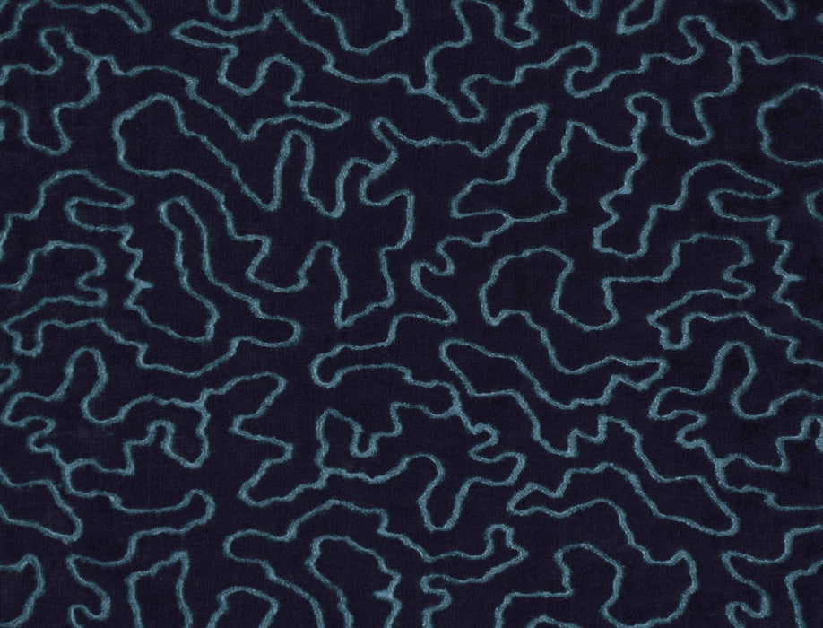 Jim Thompson Vermicelli Velvet Indigo Fabric Sample JT013887004