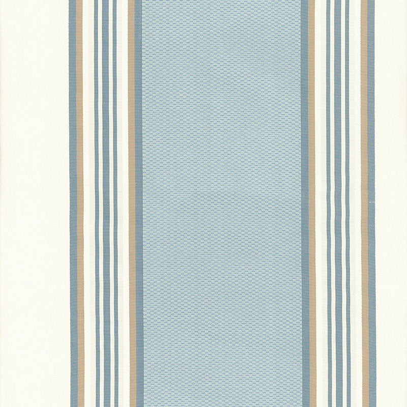 Schumacher Ava Silk Stripe Cornflower Fabric Sample 52372