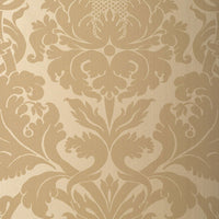 Schumacher Fiorella Damask Oatmeal Wallpaper 529193
