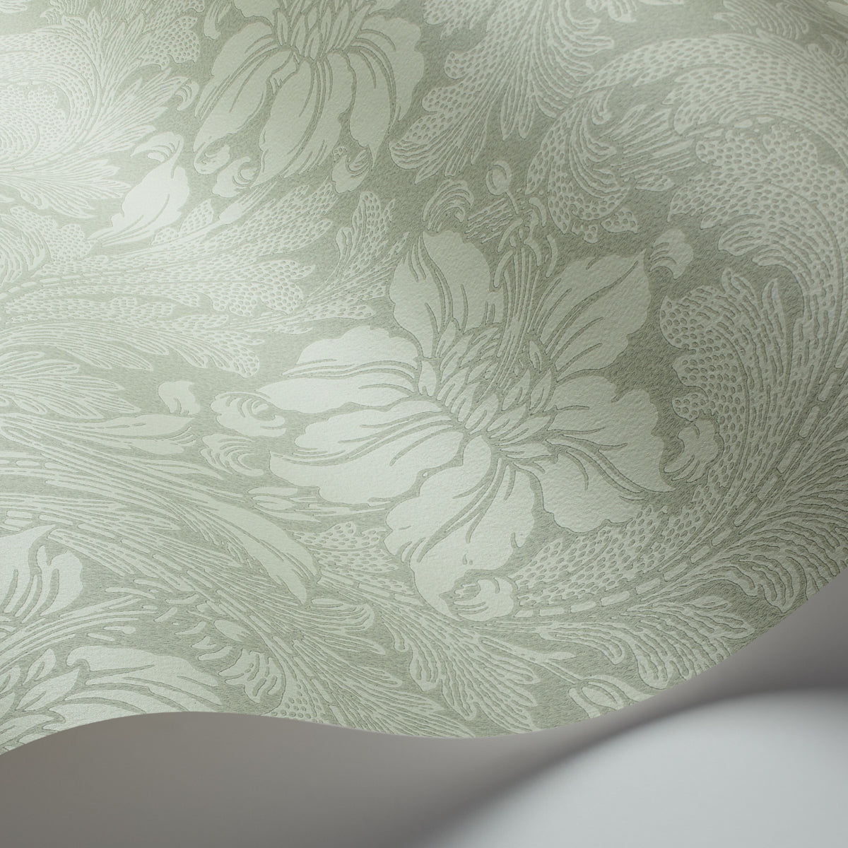 Schumacher Acanthus Garden Sage Wallpaper Sample 5350