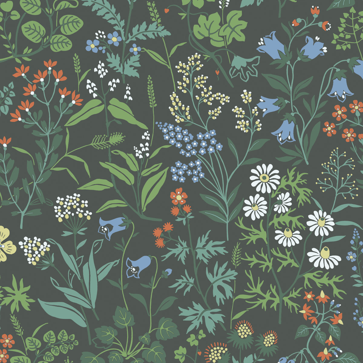 Schumacher Flora Spruce Wallpaper Sample 5474