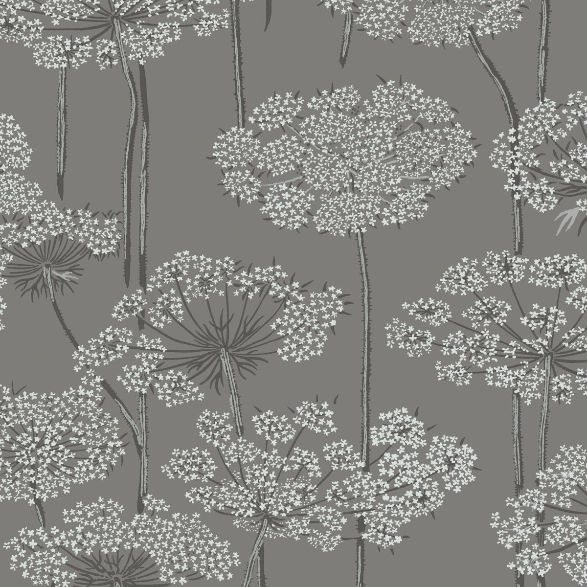 Schumacher Ingrid Grey Wallpaper Sample 5477