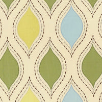 Schumacher Let's Dance Chartreuse & Sky Fabric 54780