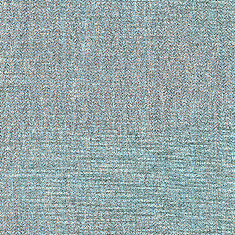 Schumacher Bryton Linen Herringbone Bluestone Fabric Sample 54921