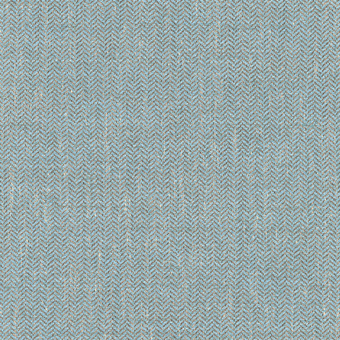 Schumacher Bryton Linen Herringbone Bluestone Fabric Sample 54921