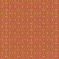 Schumacher Chinois Fret Cinnabar / Gold Fabric 54952