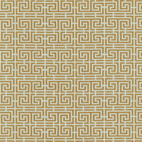 Schumacher Chinois Fret Tobacco / Aqua Fabric 54954