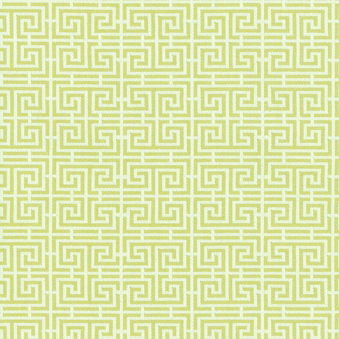 Schumacher Chinois Fret Celadon / Ivory Fabric Sample 54955