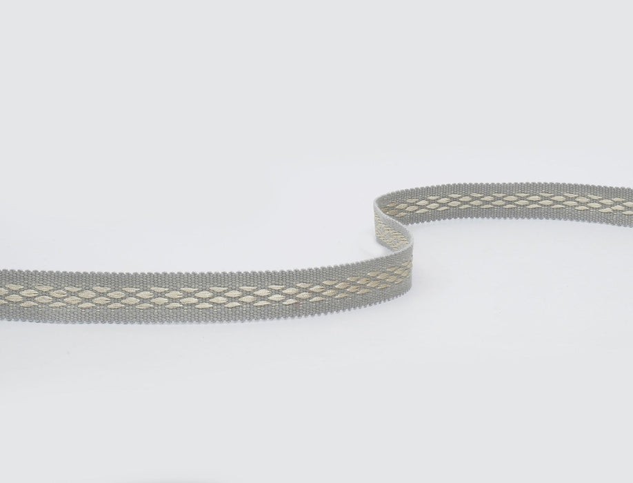 Jim Thompson Ikat Diamonds Tape  Silver Grey Trim Sample JT030061003