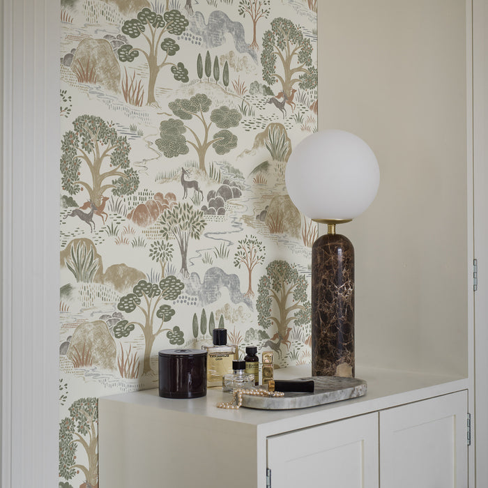 Schumacher Diana Natural Wallpaper Sample 5525