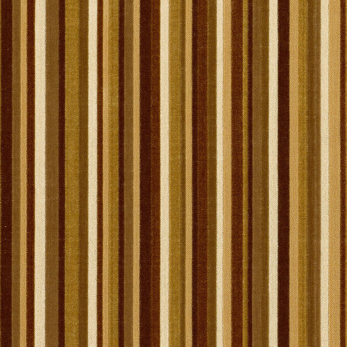Schumacher Syncopated Velvet Stripe Chamois / Mink Fabric 55323