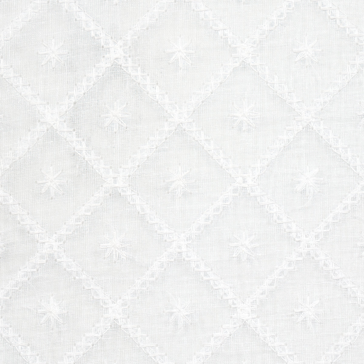 Schumacher Isabella Sheer Embroidery Ivory Fabric 55550
