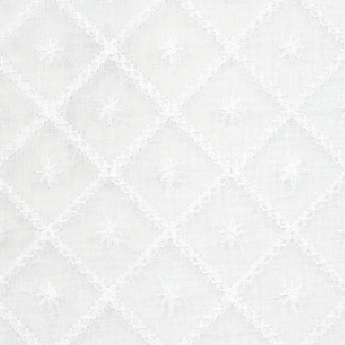 Schumacher Isabella Sheer Embroidery Ivory Fabric 55550