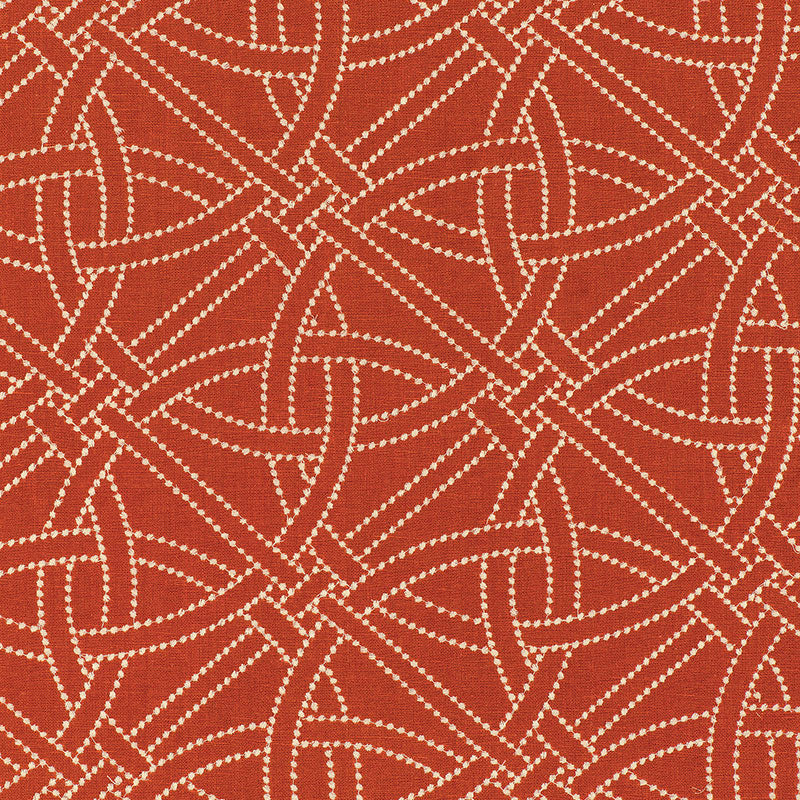 Schumacher Durance Embroidery Bittersweet Fabric 55690