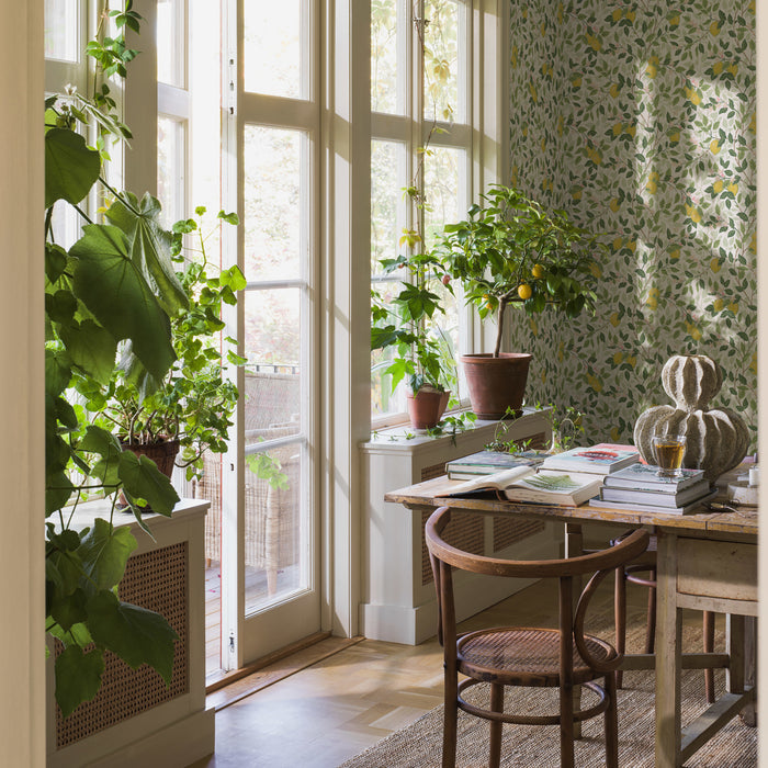 Schumacher CitrontrAD Ivory And Leaf Wallpaper 5702