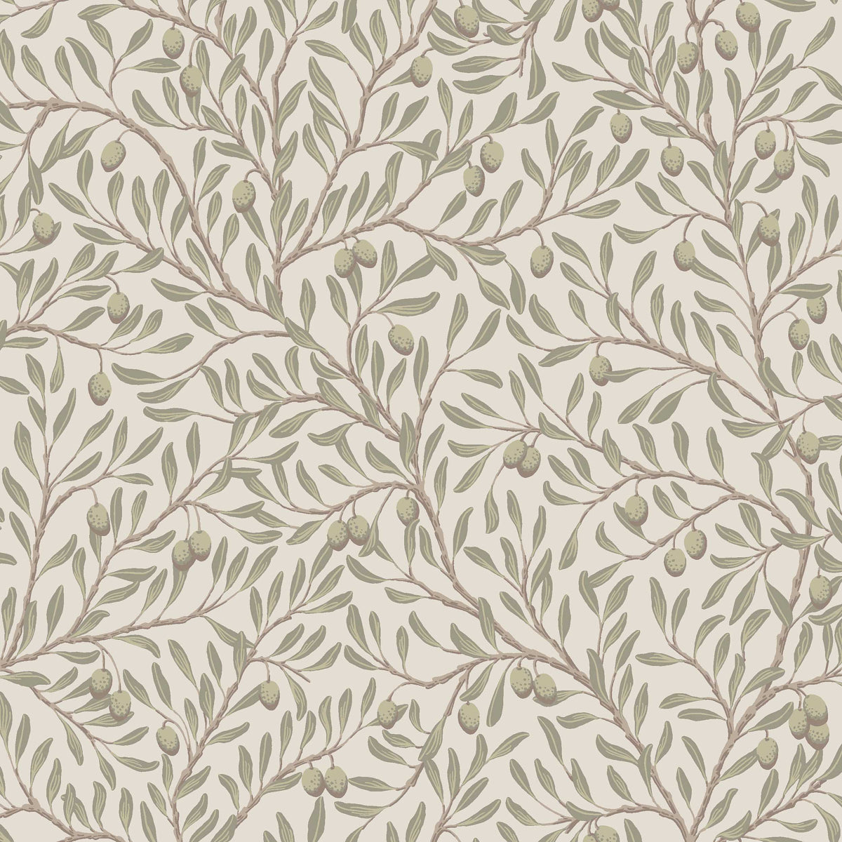 Schumacher OlivtrAD Leaf And Ivory Wallpaper Sample 5705
