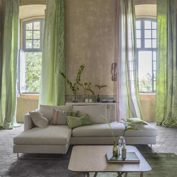 Designers Guild Dauphine Stripe Leaf Fabric Sample FDG2449-04