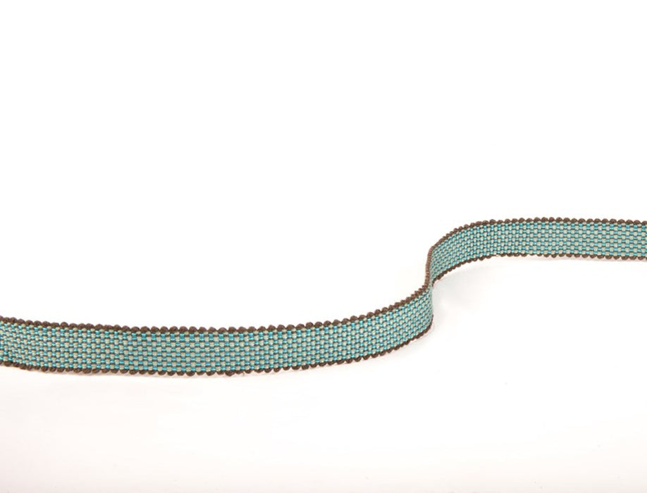 No.9 Thompson Tweeded Braid  Teal Trim Sample N9031013003