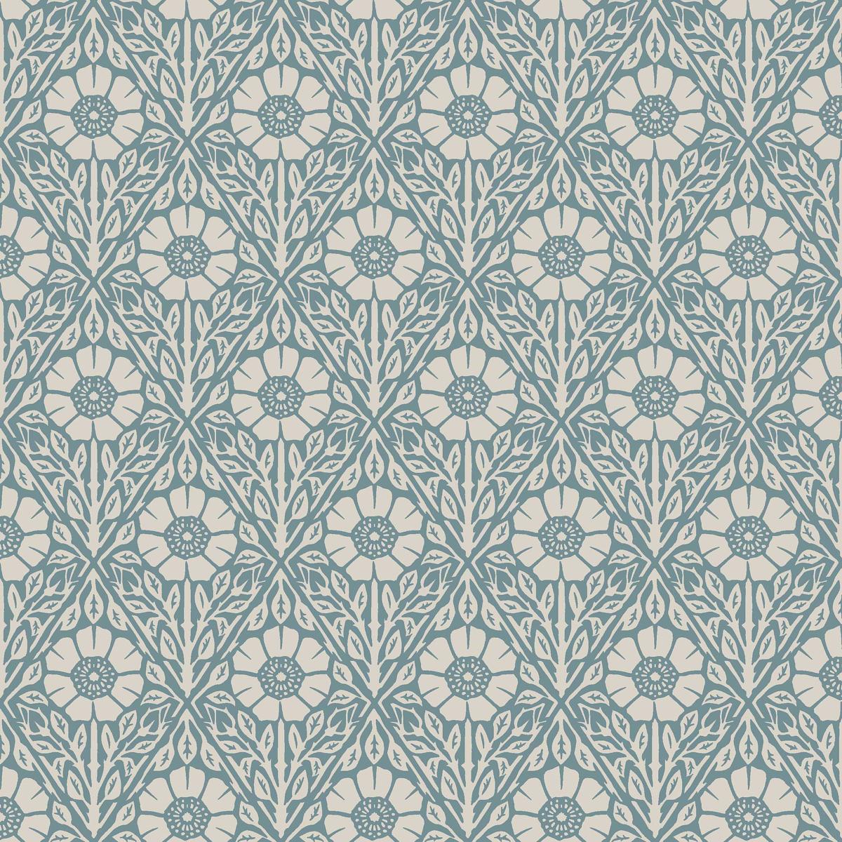 Schumacher Nyponros Blue Wallpaper Sample 5813