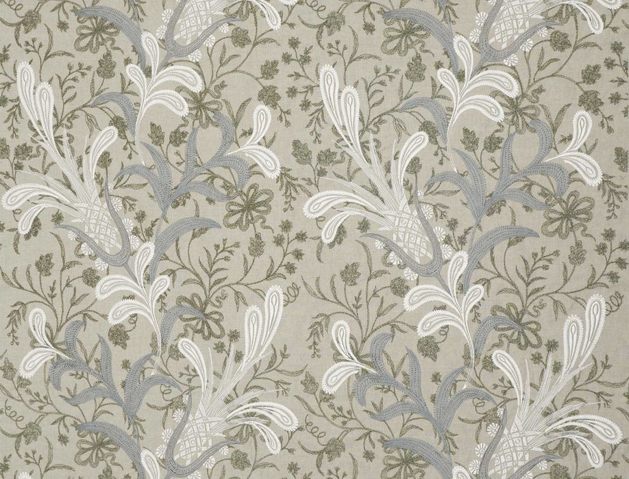 Jim Thompson Marsan Embroidery Flax Fabric JT013849001
