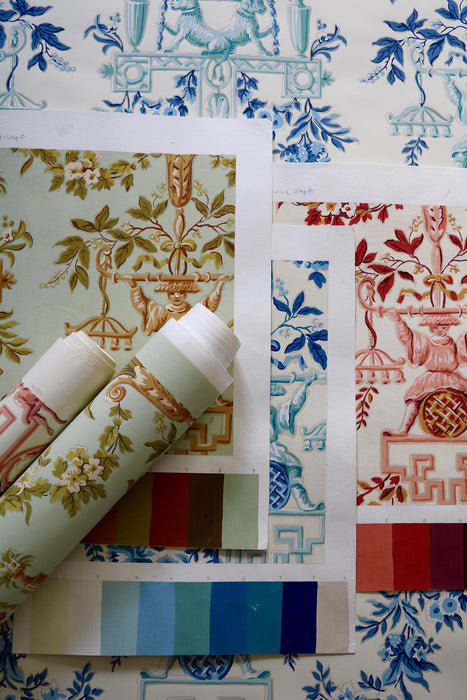 Le Manach Les Lions Rouge Fabric Sample L3636001