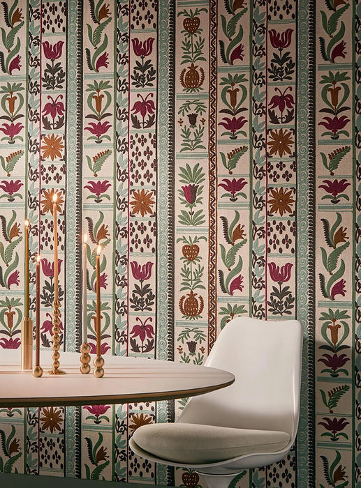 Pierre Frey Fleurs De Lumiere Lagon Wallpaper Sample FP212001
