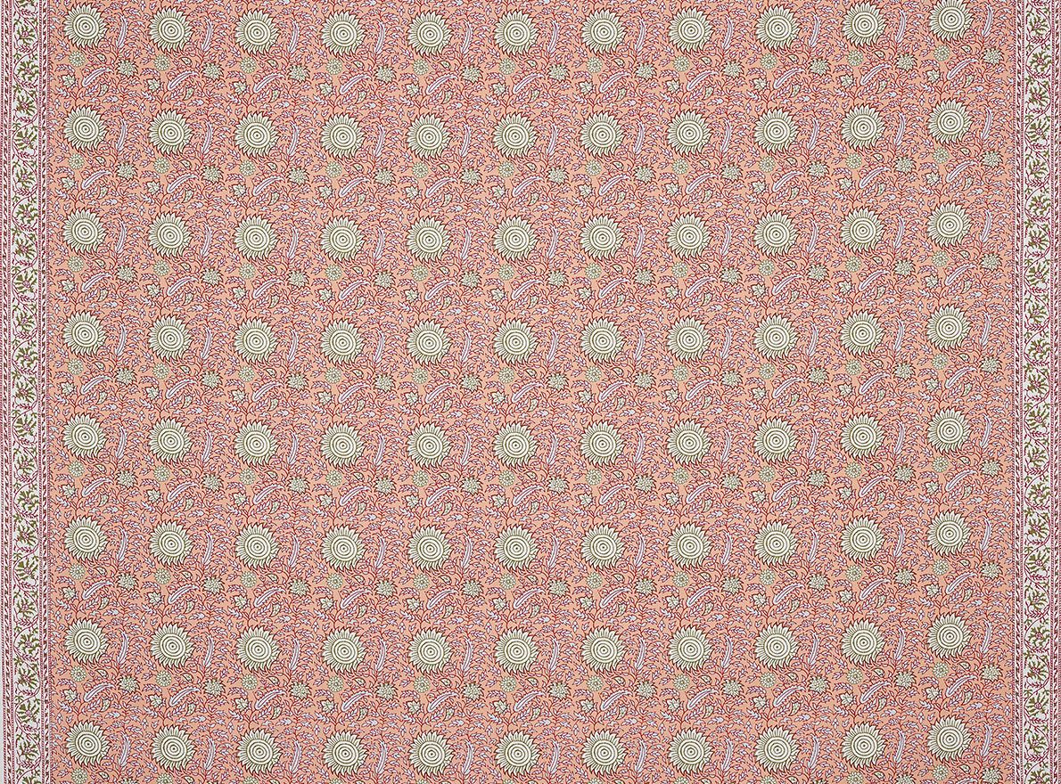 Braquenie Semi Kalamkar Petrole Fabric Sample B7642003
