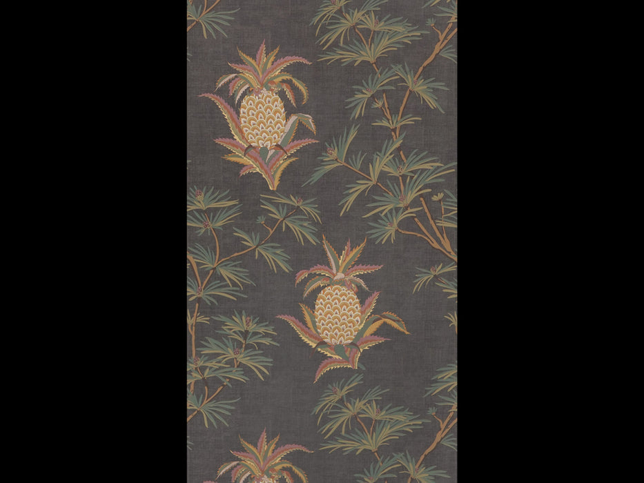 Jim Thompson Pineapple Blackamber Plum Wallpaper Sample JT021088002