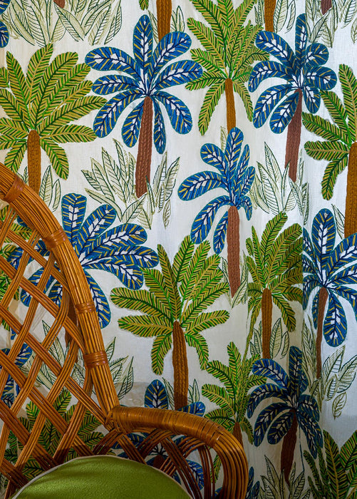 Pierre Frey Tahiti Bleu Vert Fabric Sample F3739001