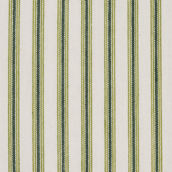 Schumacher Wellfleet Ticking Stripe Green Fabric 60075
