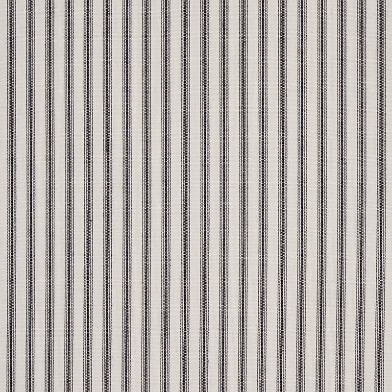 Schumacher Wellfleet Ticking Stripe Black Fabric Sample 60077
